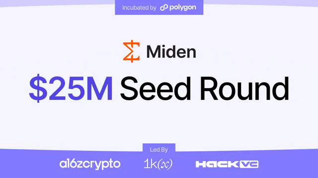 Miden raises $25M from a16z crypto, 1kx, and HackVC to Build the Edge Blockchain